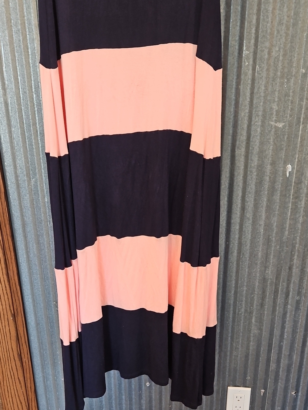 AGB Blue and Pink Striped Maxi Skirt